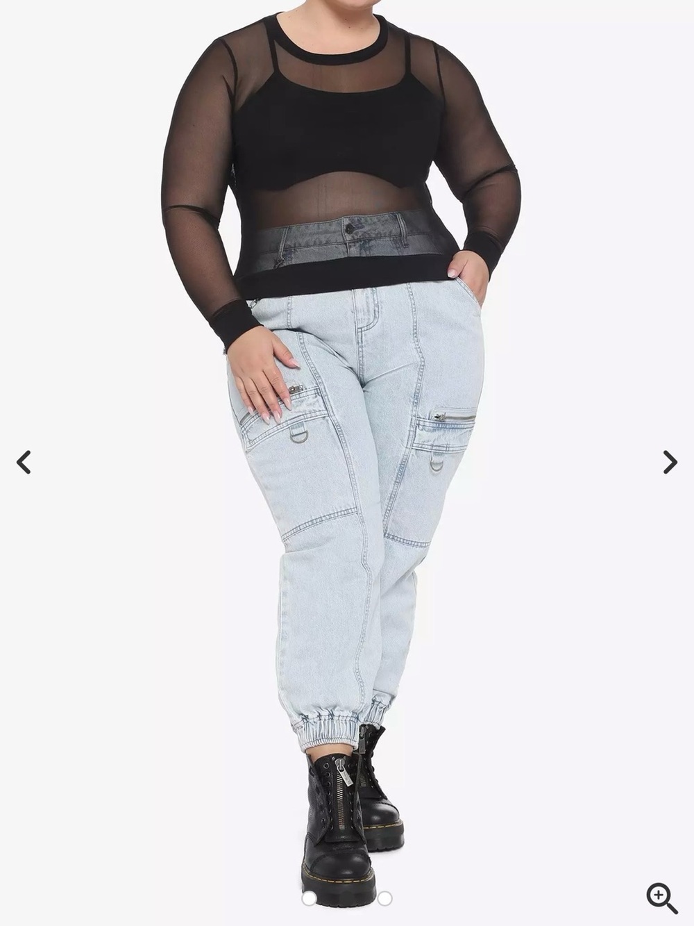 🖤 Edgy & Versatile! Black 2-Piece Layered Mesh Long-Sleeve Crop Top Set 🕸️